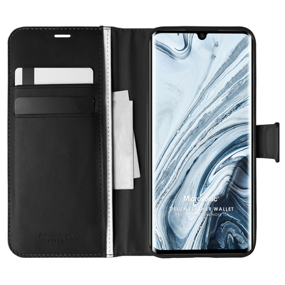 Microsonic Xiaomi Mi Note 10 Kılıf Delux Leather Wallet Siyah