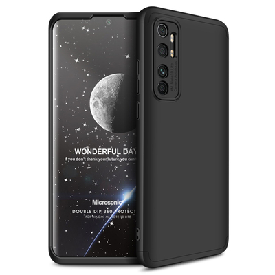 Microsonic Xiaomi Mi Note 10 Lite Kılıf Double Dip 360 Protective AYS Siyah