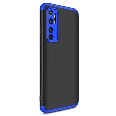 Microsonic Xiaomi Mi Note 10 Lite Kılıf Double Dip 360 Protective AYS Siyah Mavi