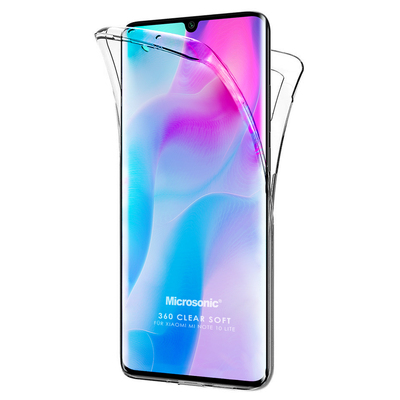 Microsonic Xiaomi Mi Note 10 Lite Kılıf Komple Gövde Koruyucu Silikon Şeffaf