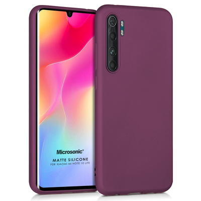 Microsonic Xiaomi Mi Note 10 Lite Kılıf Matte Silicone Mor