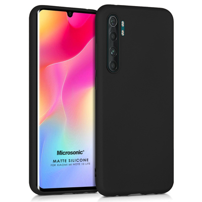 Microsonic Xiaomi Mi Note 10 Lite Kılıf Matte Silicone Siyah