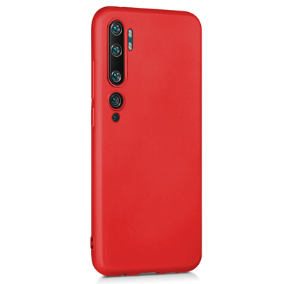 Microsonic Xiaomi Mi Note 10 Kılıf Matte Silicone Kırmızı