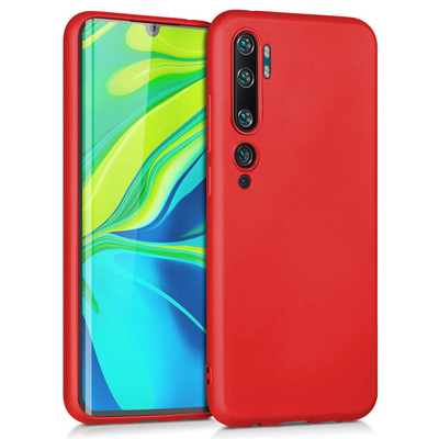 Microsonic Xiaomi Mi Note 10 Pro Kılıf Matte Silicone Kırmızı