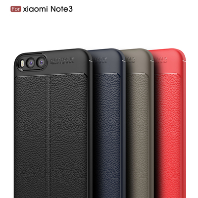 Microsonic Xiaomi Mi Note 3 Kılıf Deri Dokulu Silikon Siyah