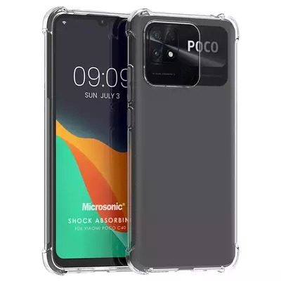 Microsonic Xiaomi Poco C40 Kılıf Anti Shock Silikon Şeffaf