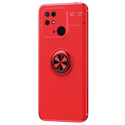 Microsonic Xiaomi Poco C40 Kılıf Kickstand Ring Holder Kırmızı