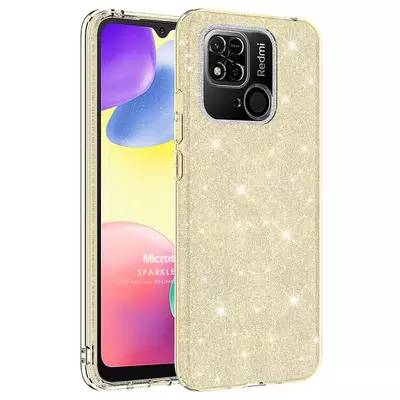 Microsonic Xiaomi Poco C40 Kılıf Sparkle Shiny Gold