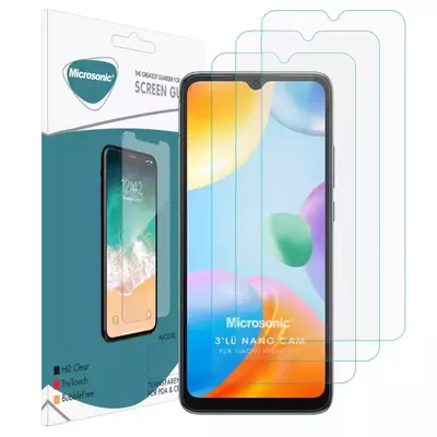 Microsonic Xiaomi Poco C40 Screen Protector Nano Glass Cam Ekran Koruyucu (3`lü Paket)