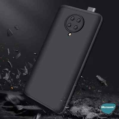 Microsonic Xiaomi Poco F2 Pro Kılıf Double Dip 360 Protective AYS Siyah Mavi
