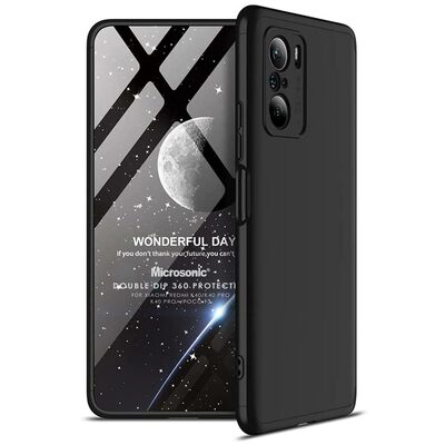 Microsonic Xiaomi Poco F3 Kılıf Double Dip 360 Protective AYS Siyah