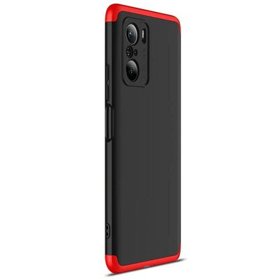Microsonic Xiaomi Poco F3 Kılıf Double Dip 360 Protective AYS Siyah Kırmızı