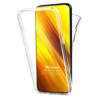 Microsonic Xiaomi Poco F3 Kılıf Komple Gövde Koruyucu Silikon Şeffaf