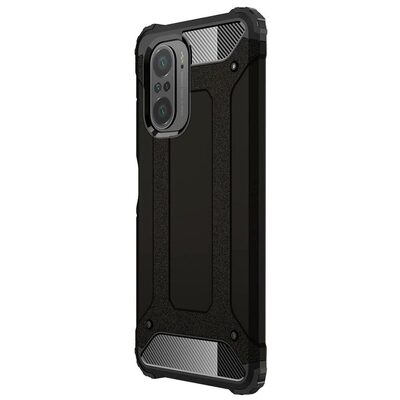 Microsonic Xiaomi Poco F3 Kılıf Rugged Armor Siyah