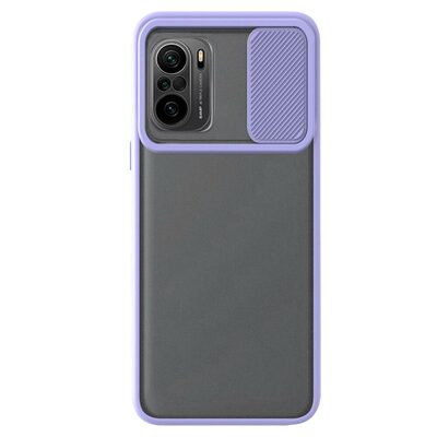 Microsonic Xiaomi Poco F3 Kılıf Slide Camera Lens Protection Lila