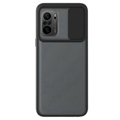 Microsonic Xiaomi Poco F3 Kılıf Slide Camera Lens Protection Siyah