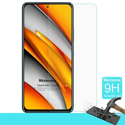 Microsonic Xiaomi Poco F3 Tempered Glass Cam Ekran Koruyucu