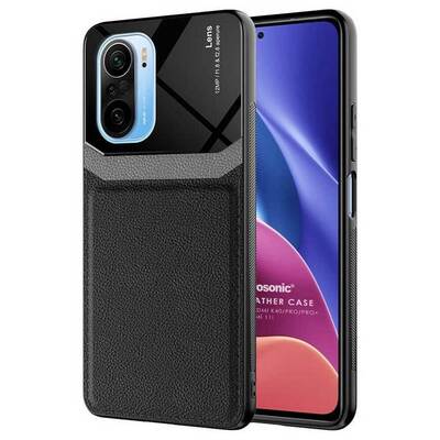 Microsonic Xiaomi Poco F3 Kılıf Uniq Leather Siyah