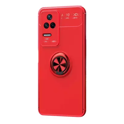 Microsonic Xiaomi Poco F4 Kılıf Kickstand Ring Holder Kırmızı