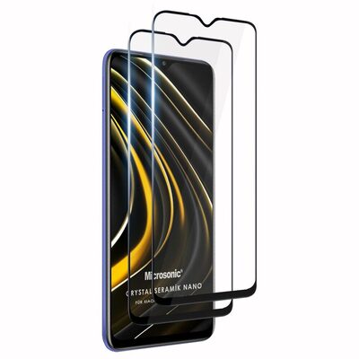 Microsonic Xiaomi Poco M3 Crystal Seramik Nano Ekran Koruyucu Siyah (2 Adet)