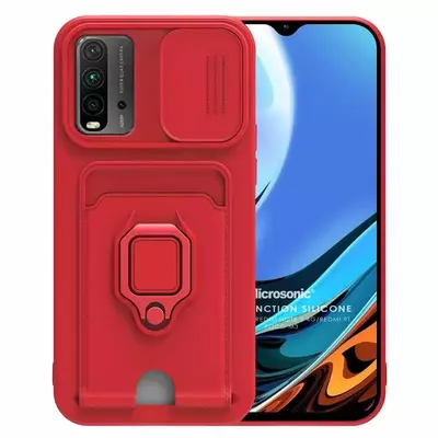 Microsonic Xiaomi Poco M3 Kılıf Multifunction Silicone Kırmızı