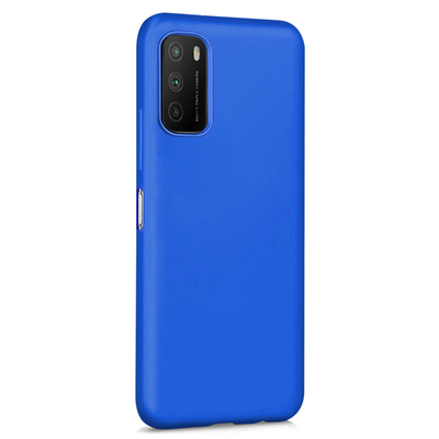 Microsonic Xiaomi Poco M3 Kılıf Matte Silicone Mavi