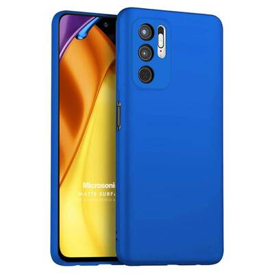 Microsonic Xiaomi Poco M3 Pro Kılıf Matte Silicone Mavi