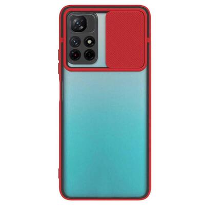 Microsonic Xiaomi Poco M4 Pro Kılıf Slide Camera Lens Protection Kırmızı