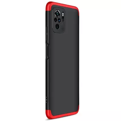 Microsonic Xiaomi Poco M5s Kılıf Double Dip 360 Protective Siyah Kırmızı