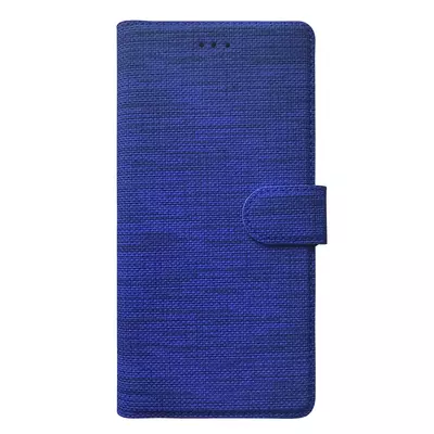 Microsonic Xiaomi Poco M5s Kılıf Fabric Book Wallet Lacivert