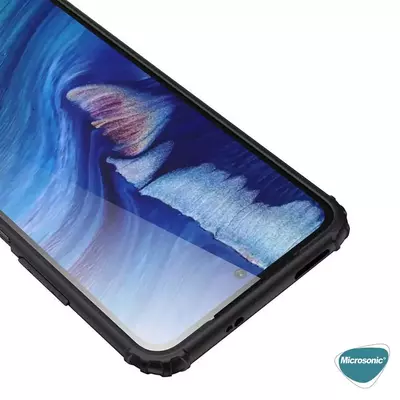 Microsonic Xiaomi Poco M5s Kılıf Frosted Frame Siyah