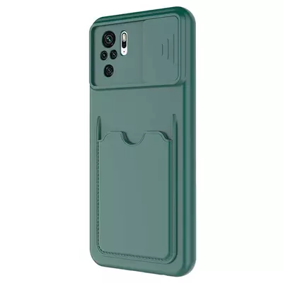 Microsonic Xiaomi Poco M5s Kılıf Inside Card Slot Koyu Yeşil
