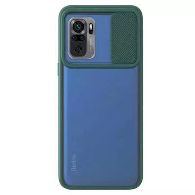 Microsonic Xiaomi Poco M5s Kılıf Slide Camera Lens Protection Koyu Yeşil