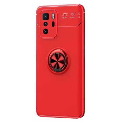 Microsonic Xiaomi Poco X3 GT Kılıf Kickstand Ring Holder Kırmızı