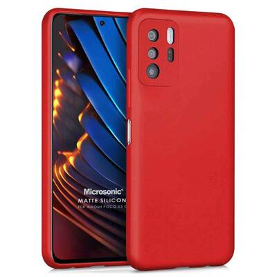 Microsonic Xiaomi Poco X3 GT Kılıf Matte Silicone Kırmızı