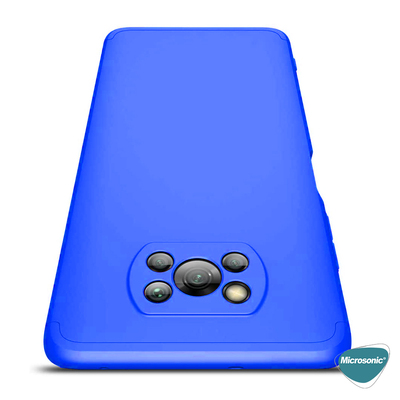 Microsonic Xiaomi Poco X3 NFC Kılıf Double Dip 360 Protective AYS Mavi