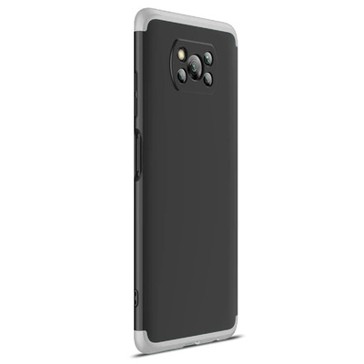 Microsonic Xiaomi Poco X3 NFC Kılıf Double Dip 360 Protective AYS Siyah Gri