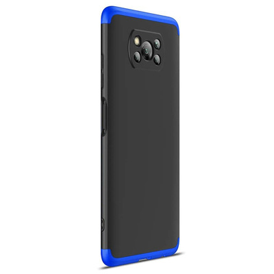 Microsonic Xiaomi Poco X3 NFC Kılıf Double Dip 360 Protective AYS Siyah Mavi