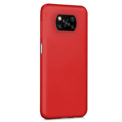 Microsonic Xiaomi Poco X3 NFC Kılıf Matte Silicone Kırmızı