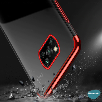 Microsonic Xiaomi Poco X3 NFC Kılıf Skyfall Transparent Clear Siyah