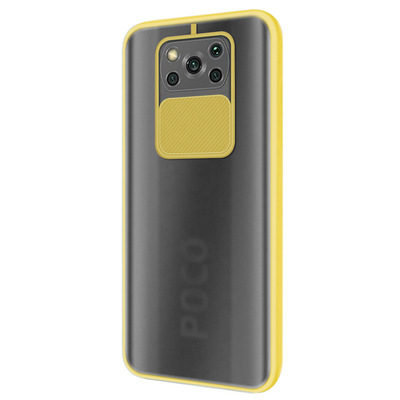 Microsonic Xiaomi Poco X3 NFC Kılıf Slide Camera Lens Protection Sarı