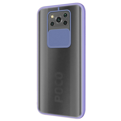 Microsonic Xiaomi Poco X3 Pro Kılıf Slide Camera Lens Protection Lila