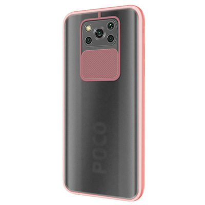Microsonic Xiaomi Poco X3 Pro Kılıf Slide Camera Lens Protection Rose Gold