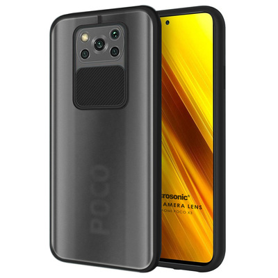Microsonic Xiaomi Poco X3 Pro Kılıf Slide Camera Lens Protection Siyah