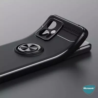 Microsonic Xiaomi Poco X4 GT Kılıf Kickstand Ring Holder Siyah