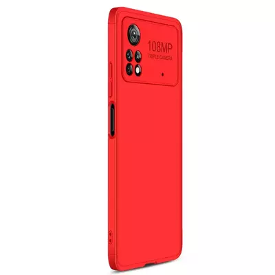Microsonic Xiaomi Poco X4 Pro 5G Kılıf Double Dip 360 Protective AYS Kırmızı