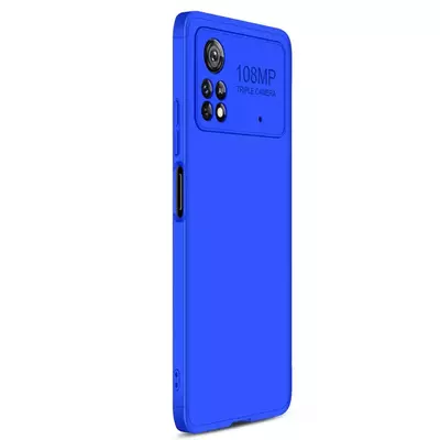 Microsonic Xiaomi Poco X4 Pro 5G Kılıf Double Dip 360 Protective AYS Mavi