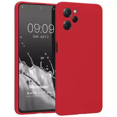 Microsonic Xiaomi Poco X5 Pro Kılıf Matte Silicone Kırmızı