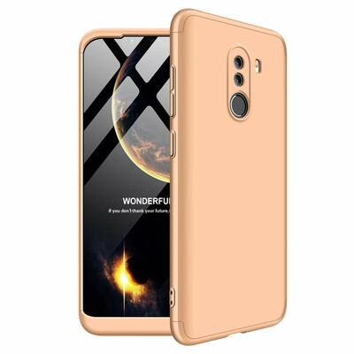 Microsonic Xiaomi Pocophone F1 Kılıf Double Dip 360 Protective AYS Gold