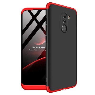 Microsonic Xiaomi Pocophone F1 Kılıf Double Dip 360 Protective AYS Siyah - Kırmızı